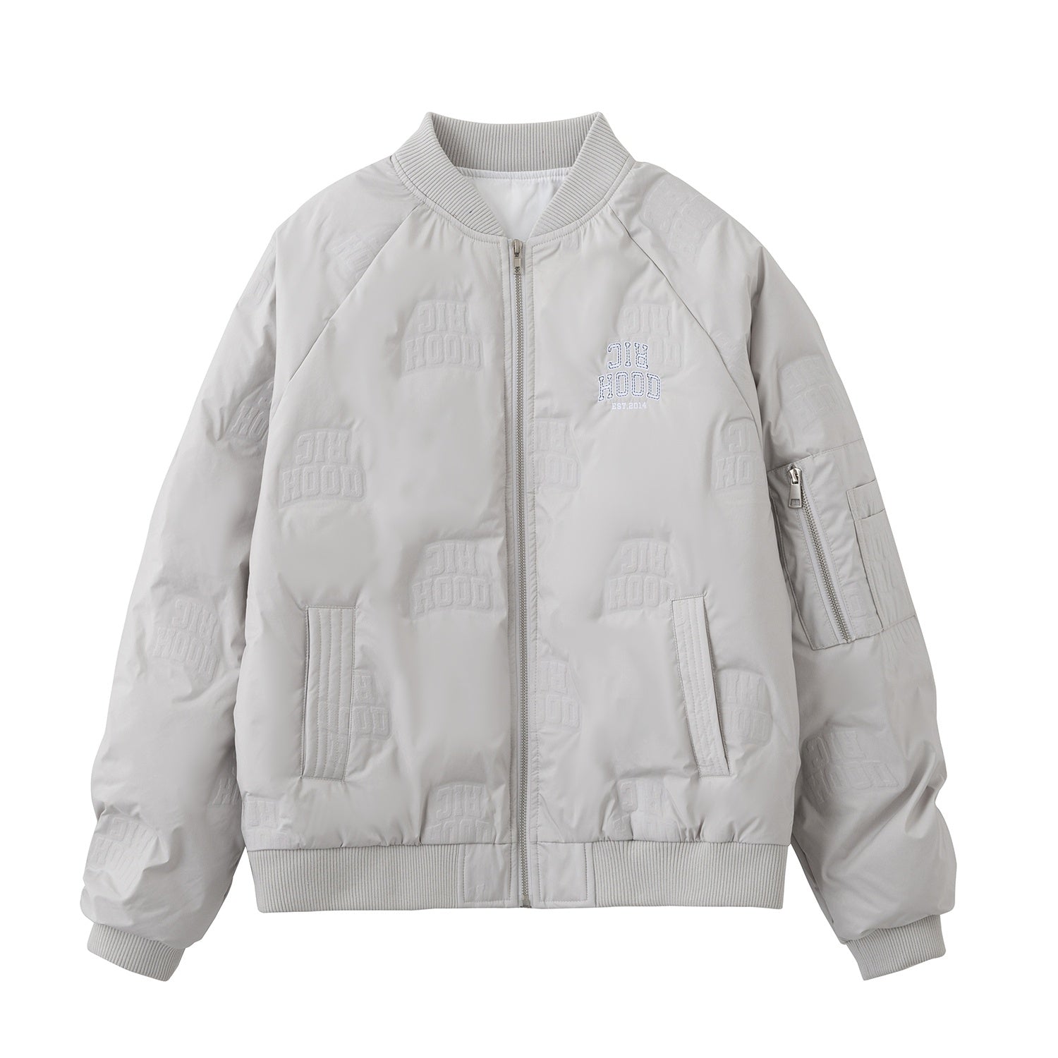 RickyisClown_3d_Embossed_Rib_Cuffs_Baseball_Collar_Men's_Polyester_White_Duck_Down_Jackets_MISSTT