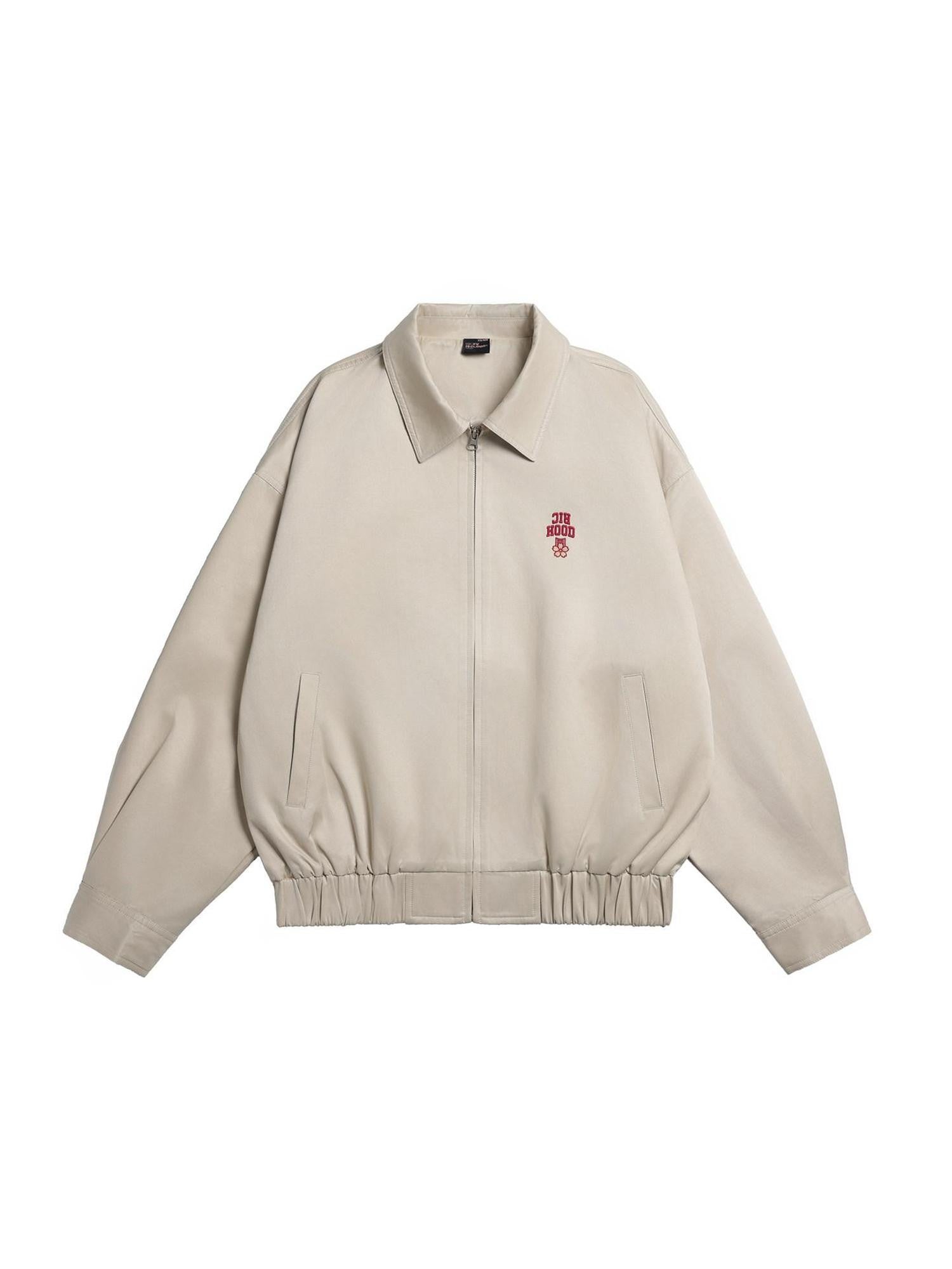 RickyisClown Cherry Blossom Embroidered Turn Down Collar Men's Harrington Jackets