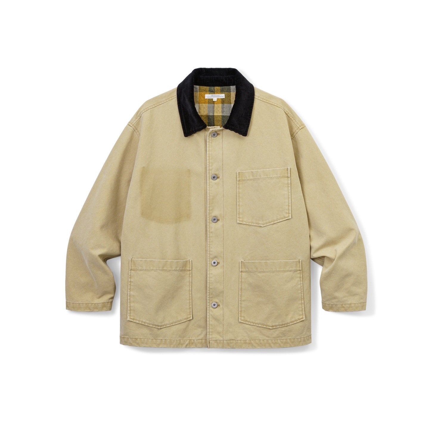 SUPERTOFU_Washed_Cotton_Longline_Loose_Fit_Point_Collar_Unisex_Khaki_Utility_Jackets_MISSTT