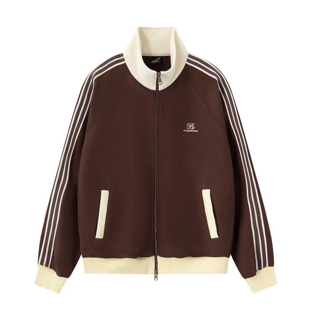 RickyisClown_Colorblock_Waffle_Knit_Men's_Sporty_American_Harrington_Jackets_MISSTT