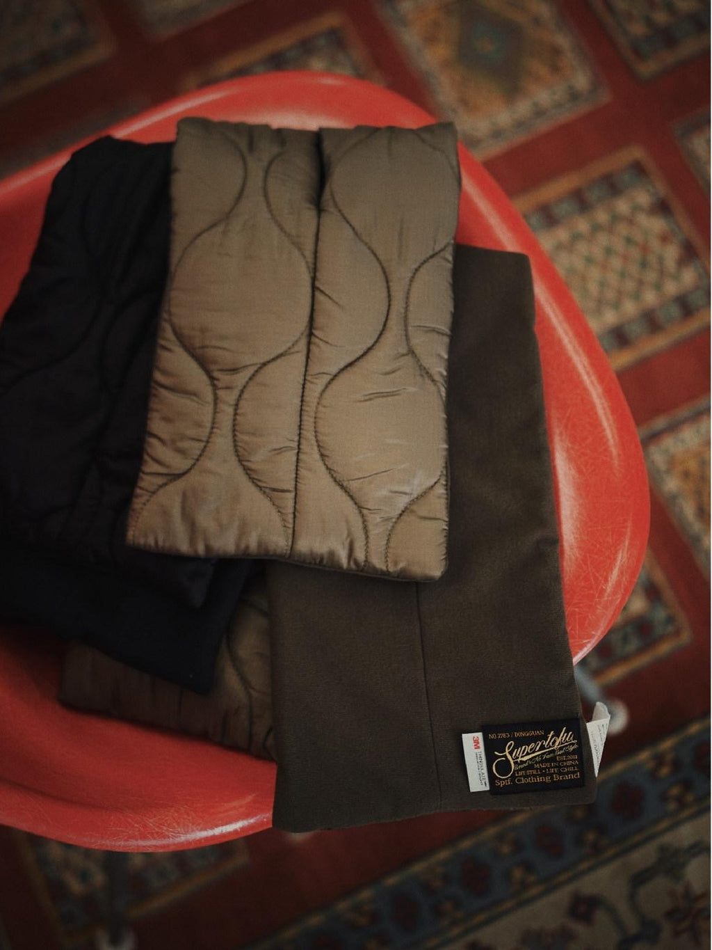 SUPERTOFU Cozy Thermal Rectangular Scarf Unisex Black Green Warm Scarves & Shawls