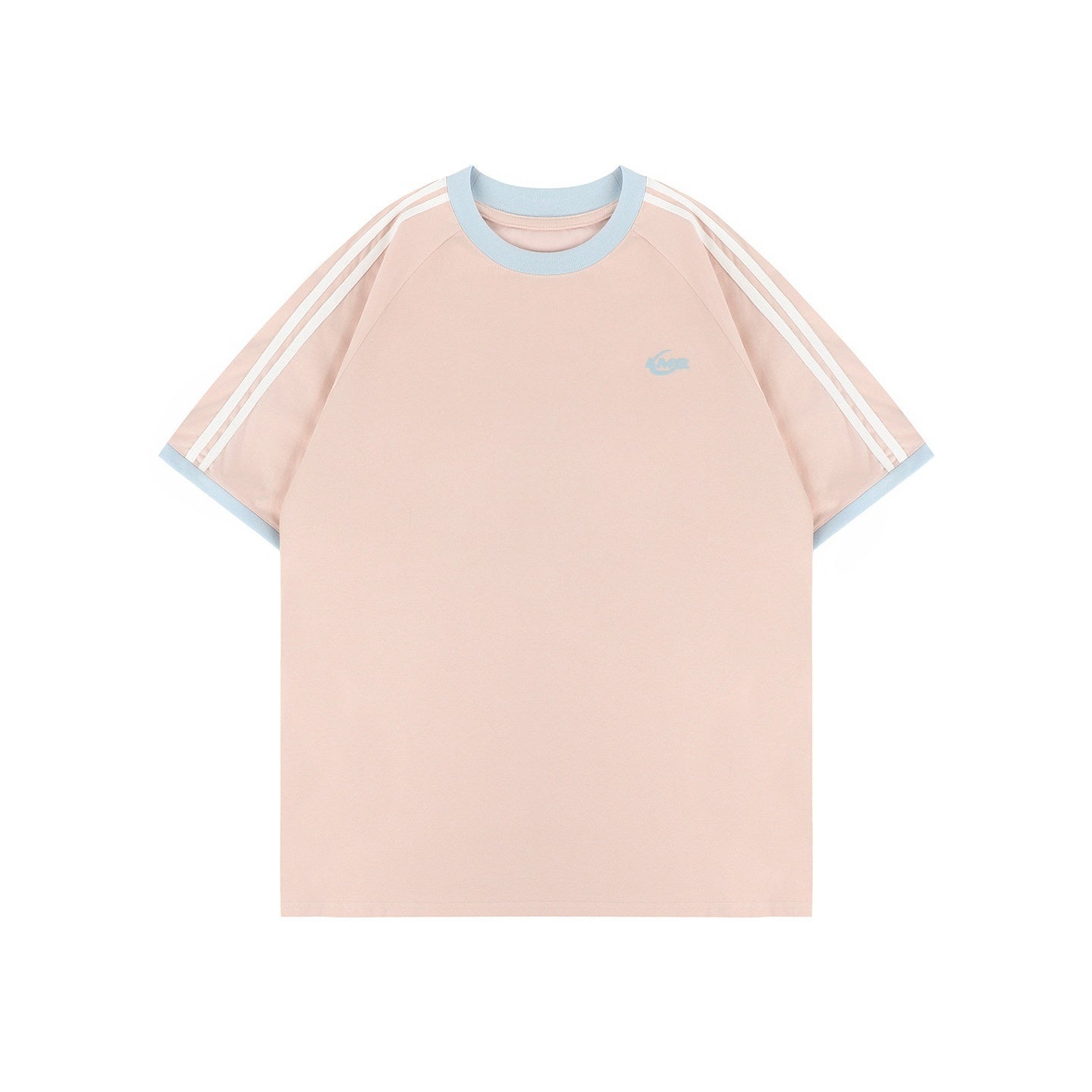lemanism_Two_Stripe_Print_Drop_Shoulder_Men's_Cotton_Blend_Short_Sleeve_T-shirts_MISSTT