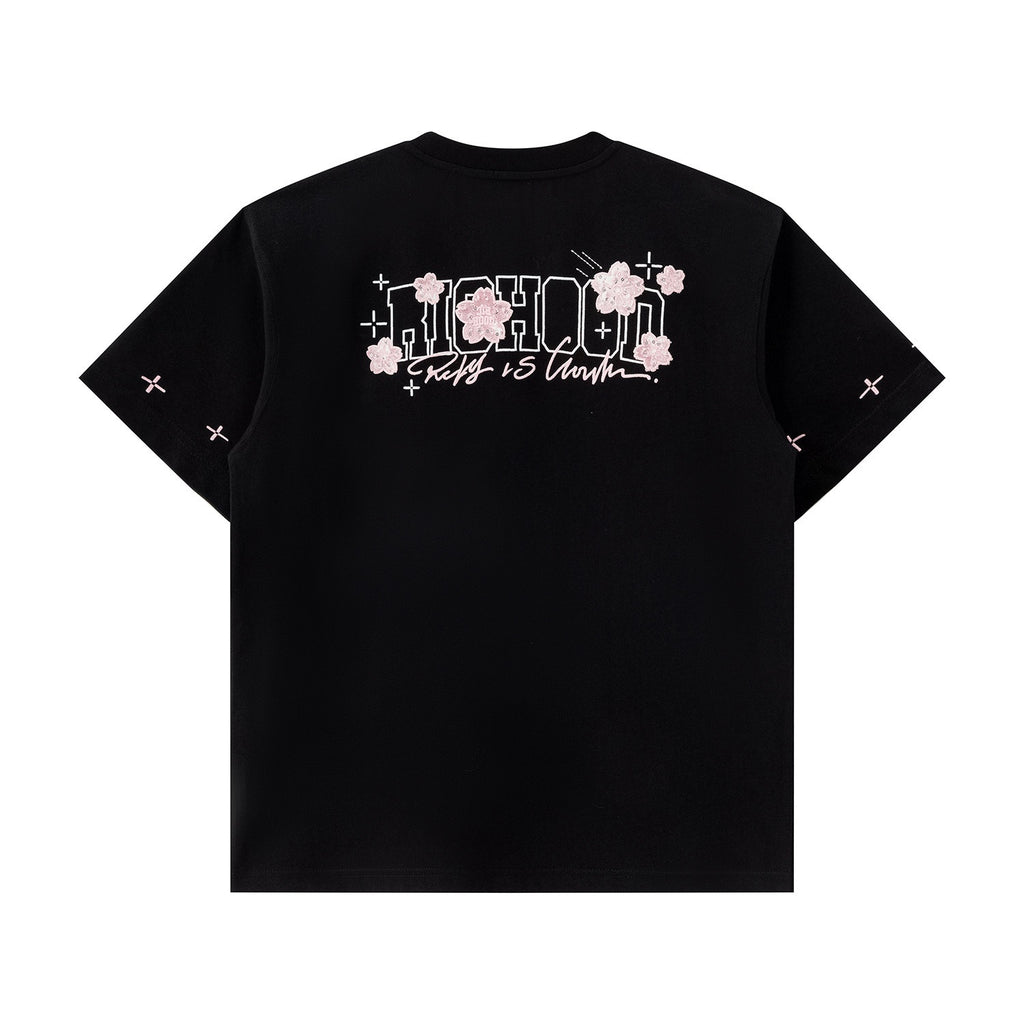 RickyisClown_Cherry_Blossom_Embroidered_Men's_Quick_Dry_Short_Sleeve_T-shirts_MISSTT