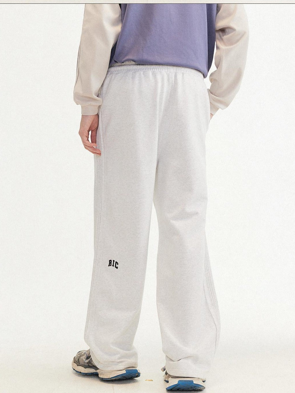 RickyisClown Black Striped Side Pleat Chinese Streetwear Men's Cotton Blend Sweatpants