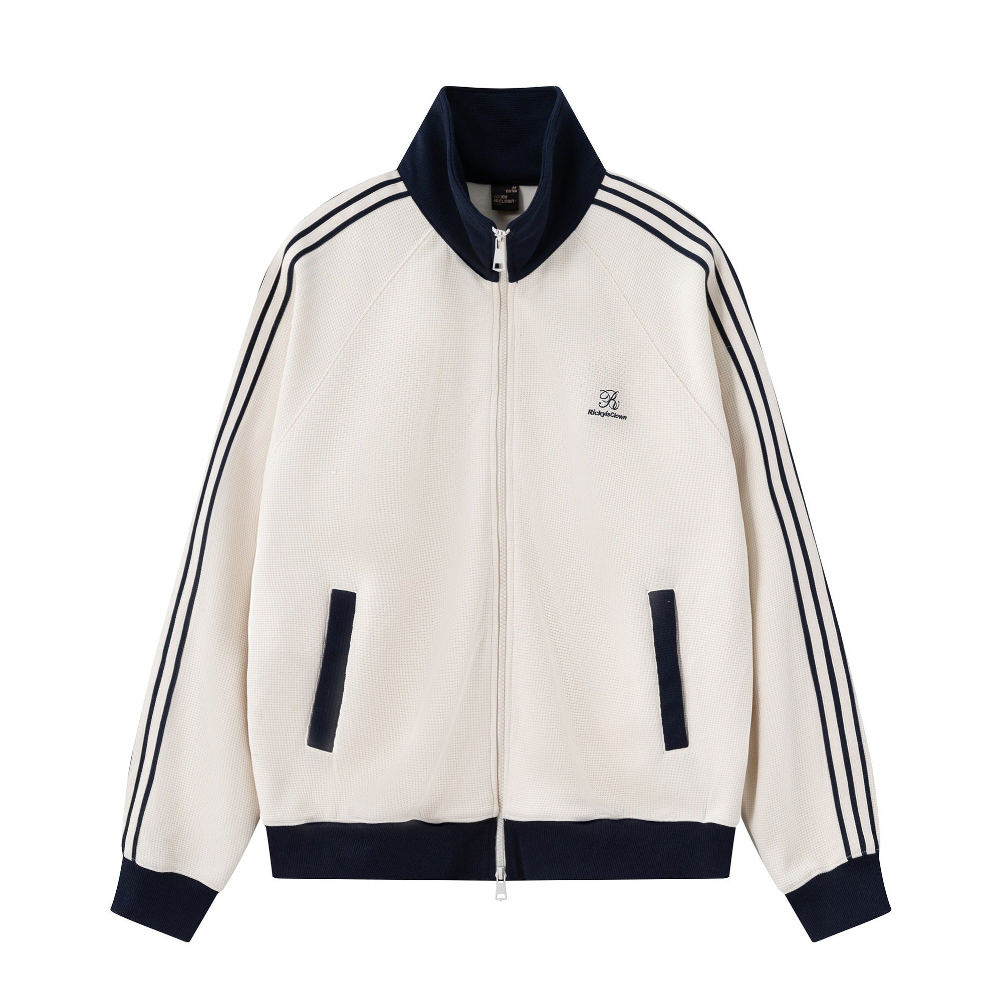 RickyisClown_Colorblock_Waffle_Knit_Men's_Sporty_American_Harrington_Jackets_MISSTT