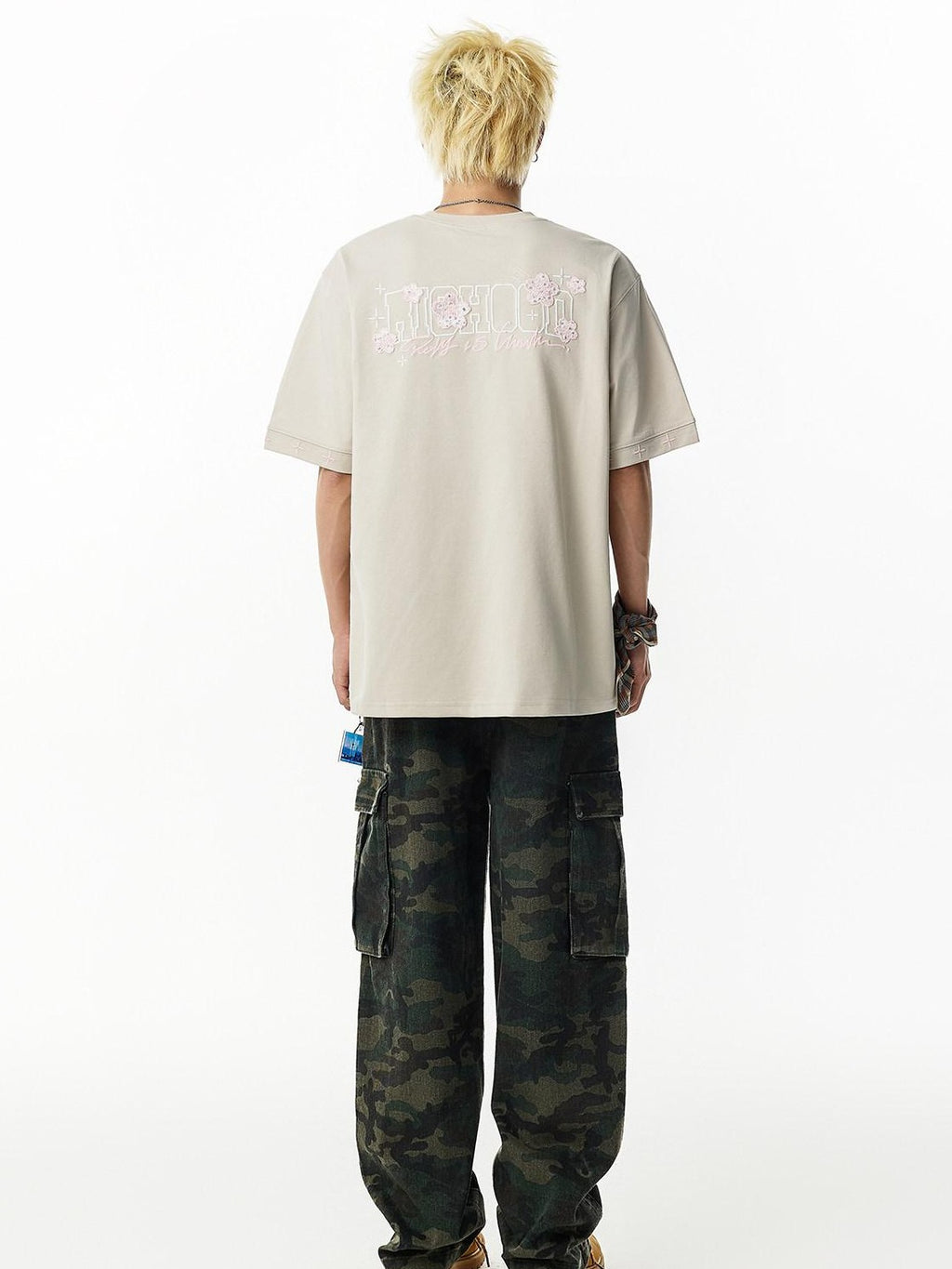 RickyisClown Cherry Blossom Embroidered Men's Quick Dry Short Sleeve T-shirts