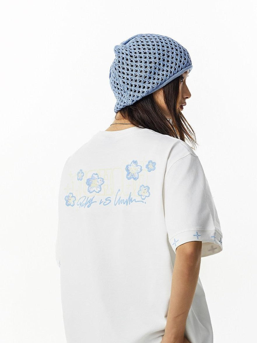 RickyisClown Cherry Blossom Embroidered Men's Quick Dry Short Sleeve T-shirts
