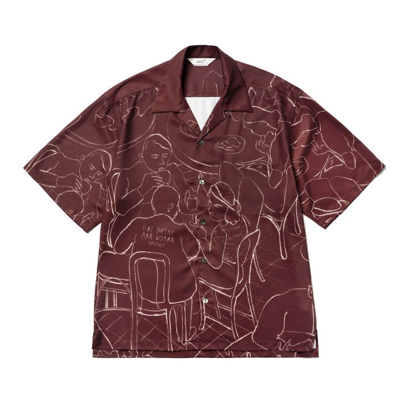 SUPERTOFU Cooling Printed Loose Fit Retro Cuban Collar Short Sleeve Unisex Shirts