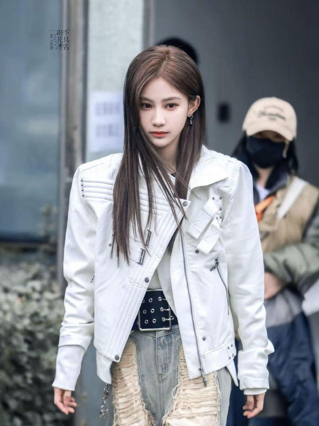 ATAnothingness Windproof Pu Leather Short Zip Jacket Women Silver Moon Leather Jackets