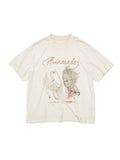 AvinMade Hand Drawn Graffiti Print Women's Pure Cotton Short Sleeve T-shirts