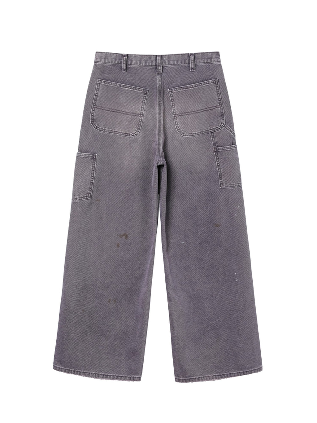 AvinMade Ink Wash Splatter Distressed Patch Women's 100 Percent Cotton Wide-leg Pants
