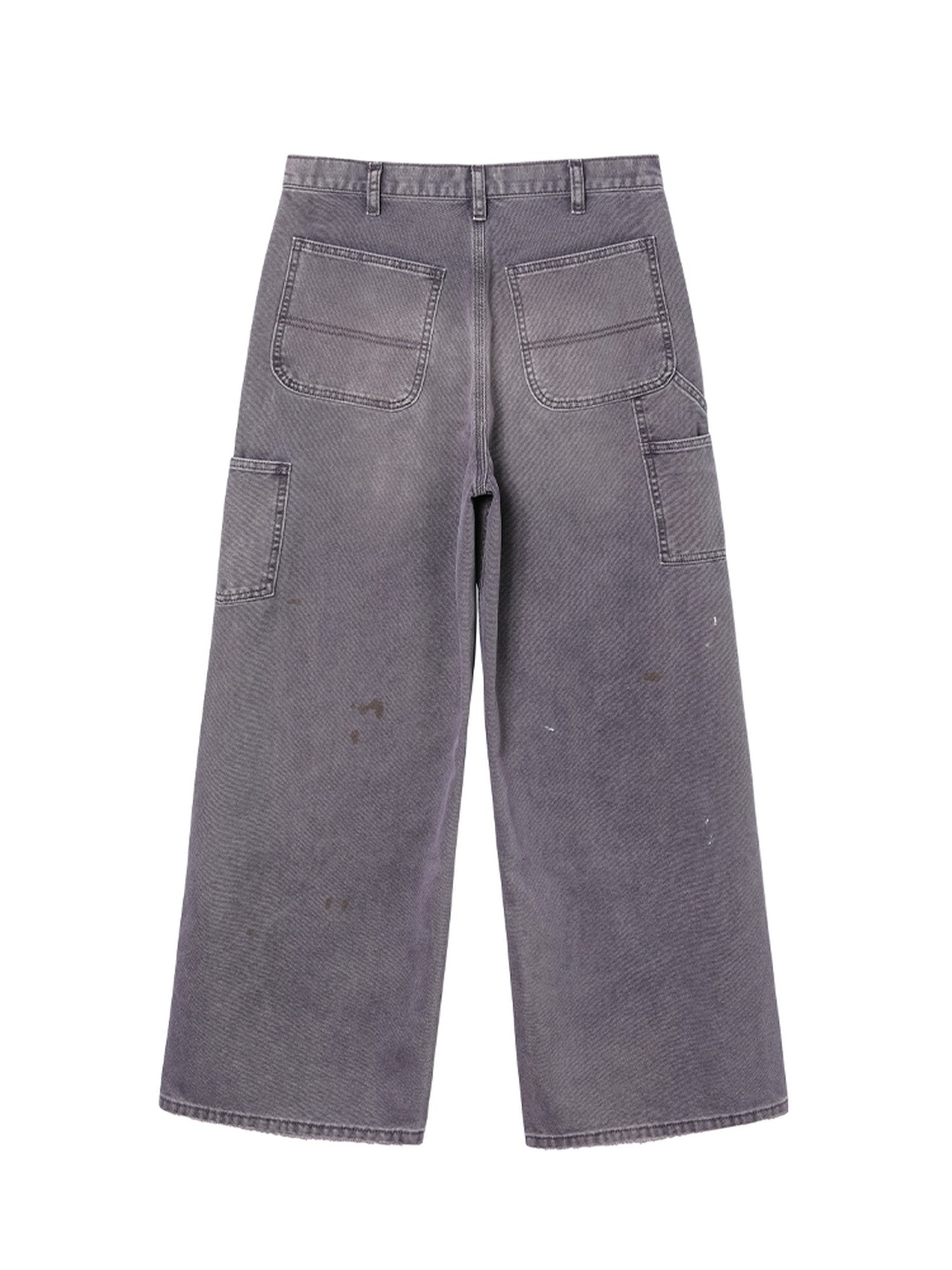 AvinMade Ink Wash Splatter Distressed Patch Women's 100 Percent Cotton Wide-leg Pants