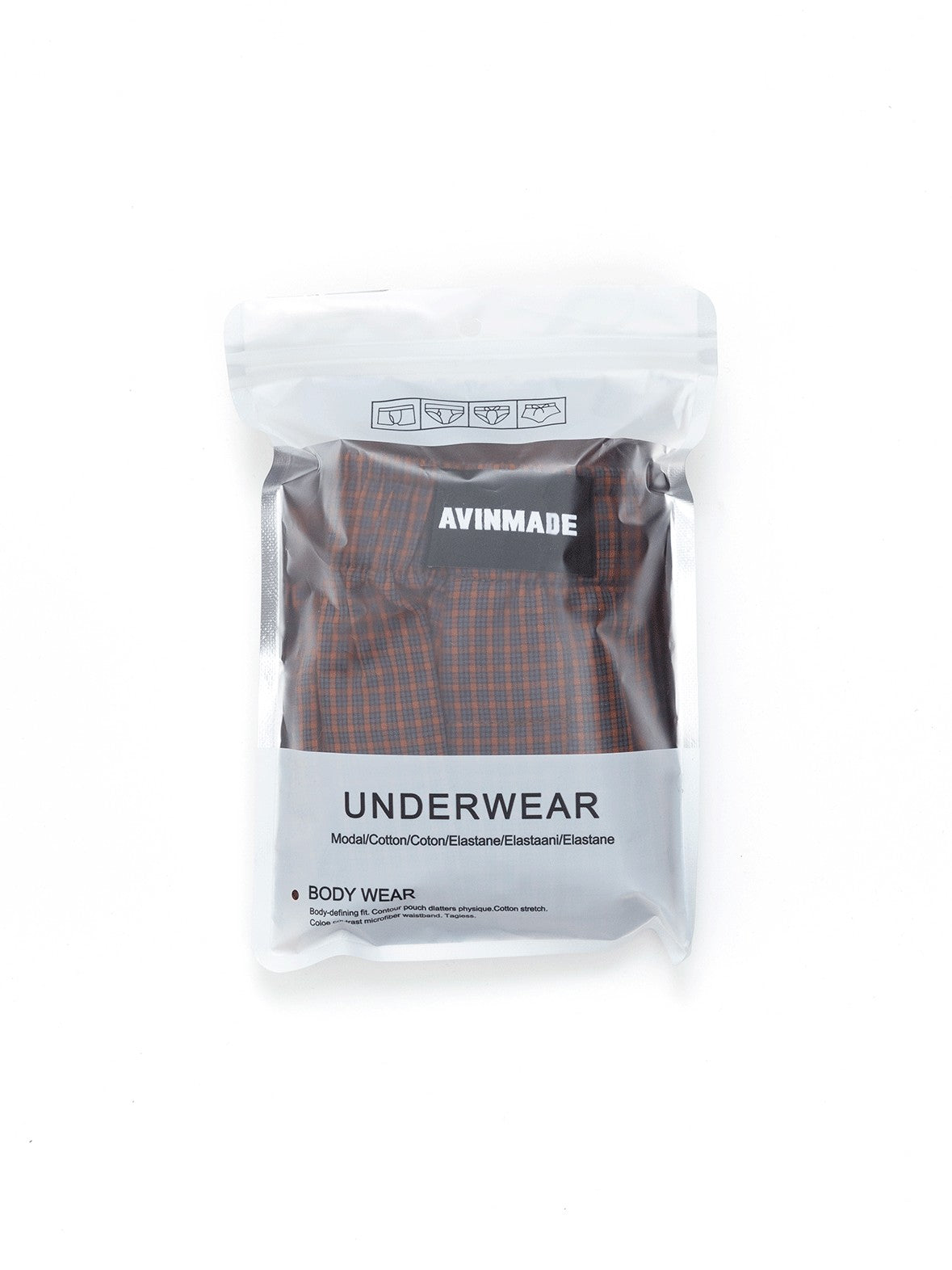 AvinMade Plaid Elastic Waist Loose Fit Fly Women's Cotton Boxer Briefs