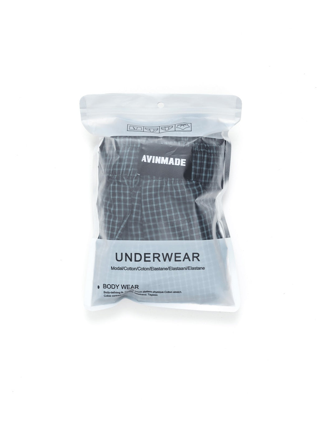 AvinMade Plaid Elastic Waist Loose Fit Fly Women's Cotton Boxer Briefs