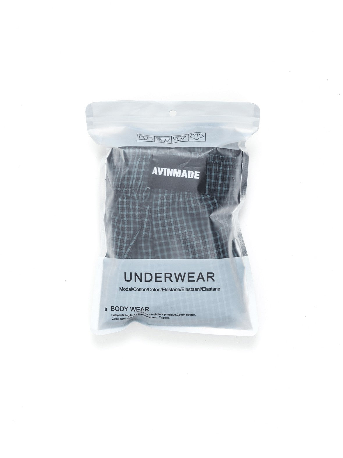 AvinMade Plaid Elastic Waist Loose Fit Fly Women's Cotton Boxer Briefs