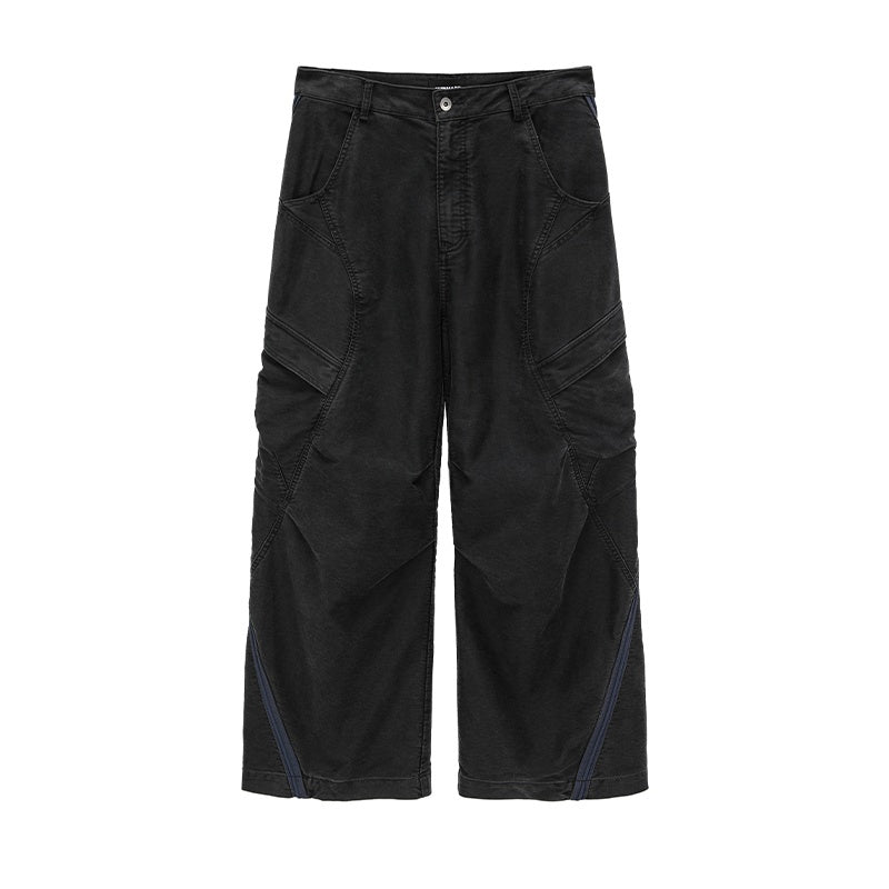 AvinMade_Red_Black_Colorblock_Washed_Curved_Racer_Women's_Cotton_Cargo_Pants_1019042307287_MISSTT
