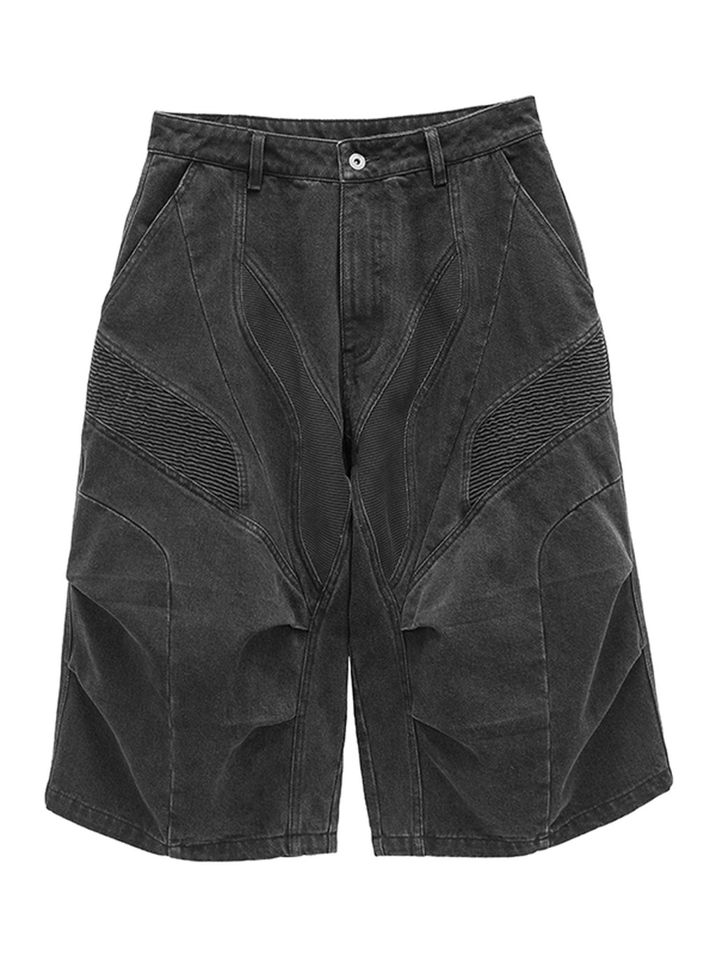 AvinMade Turbine Tie Dye Moto Biker Loose Mid Low Women's Cotton Blend Denim Shorts