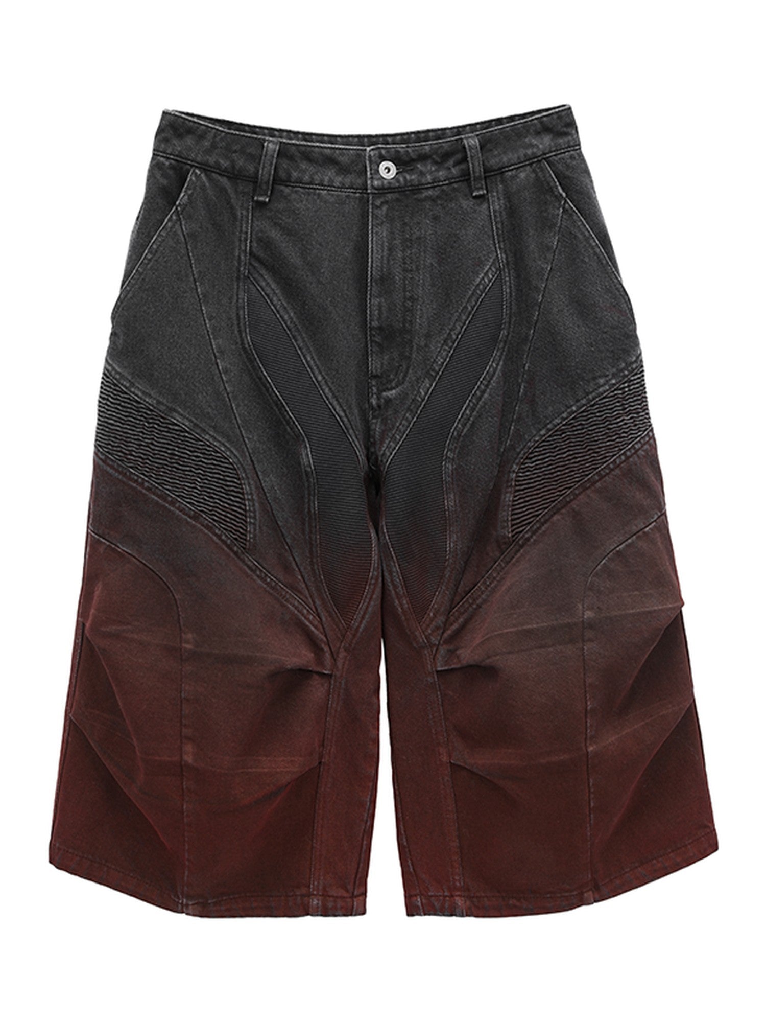 AvinMade Turbine Tie Dye Moto Biker Loose Mid Low Women's Cotton Blend Denim Shorts