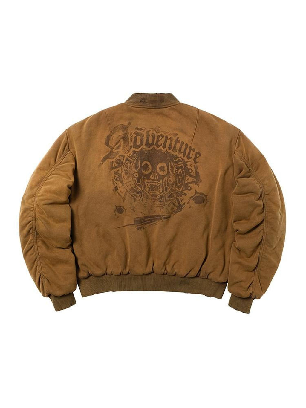 AvinMade Washed Aztec Coin Print Baseball Collar Women's Cotton Harrington Jackets