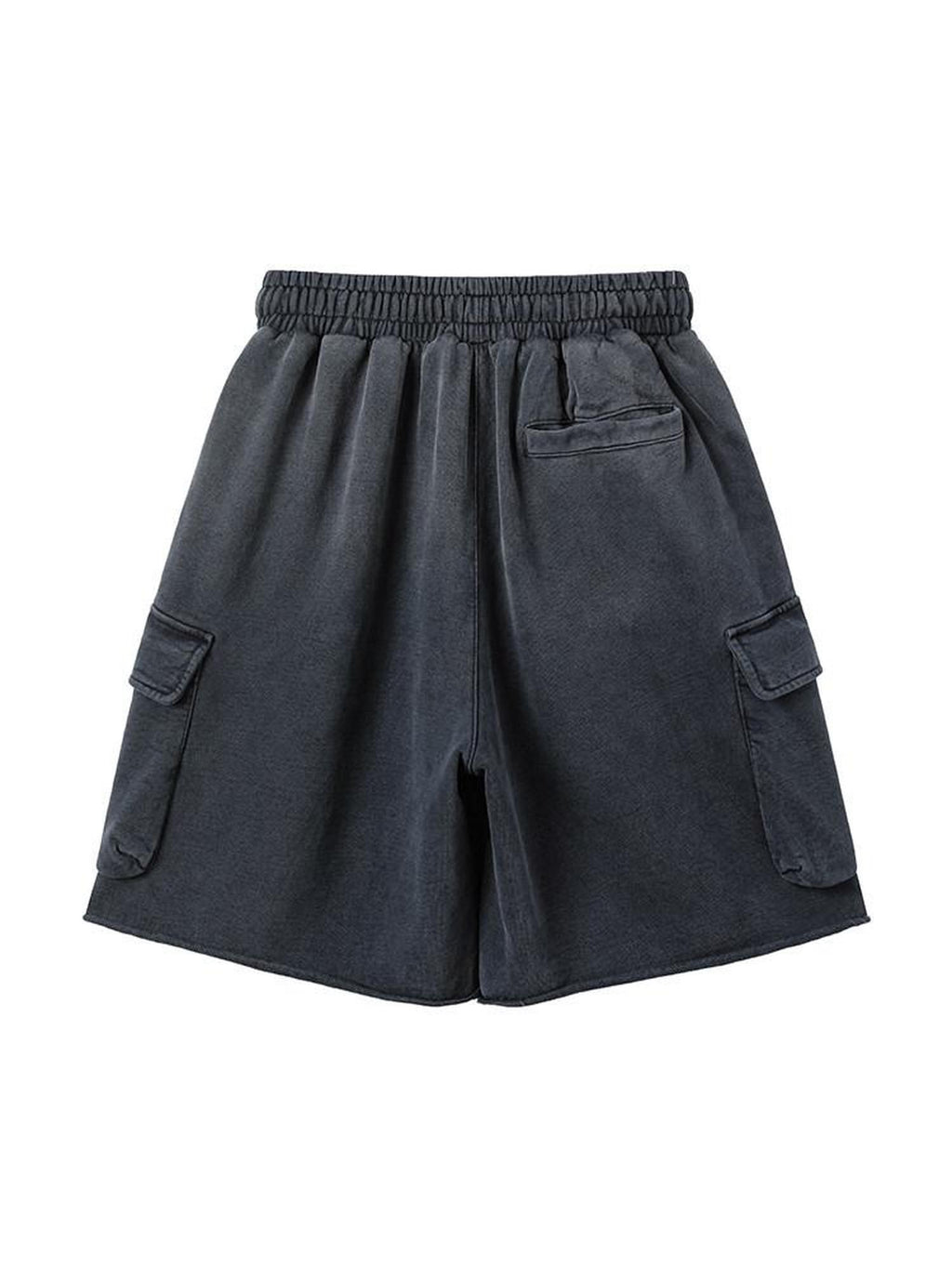 AvinMade Washed Black Spray Dye Distressed Pockets Women's Sweat Shorts