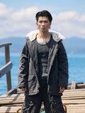 AvinMade Washed Distressed N3b Pilot Hooded Women's Cotton Padded Puffer Jackets