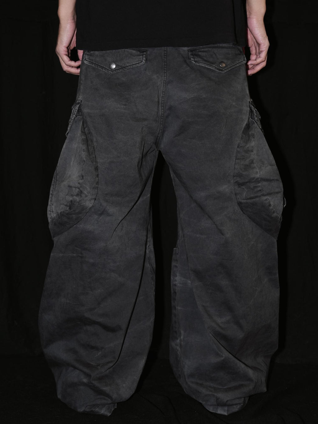 AvinMade Water Ripple Scimitar Cargo Women's Cotton Straight Wide-leg Pants