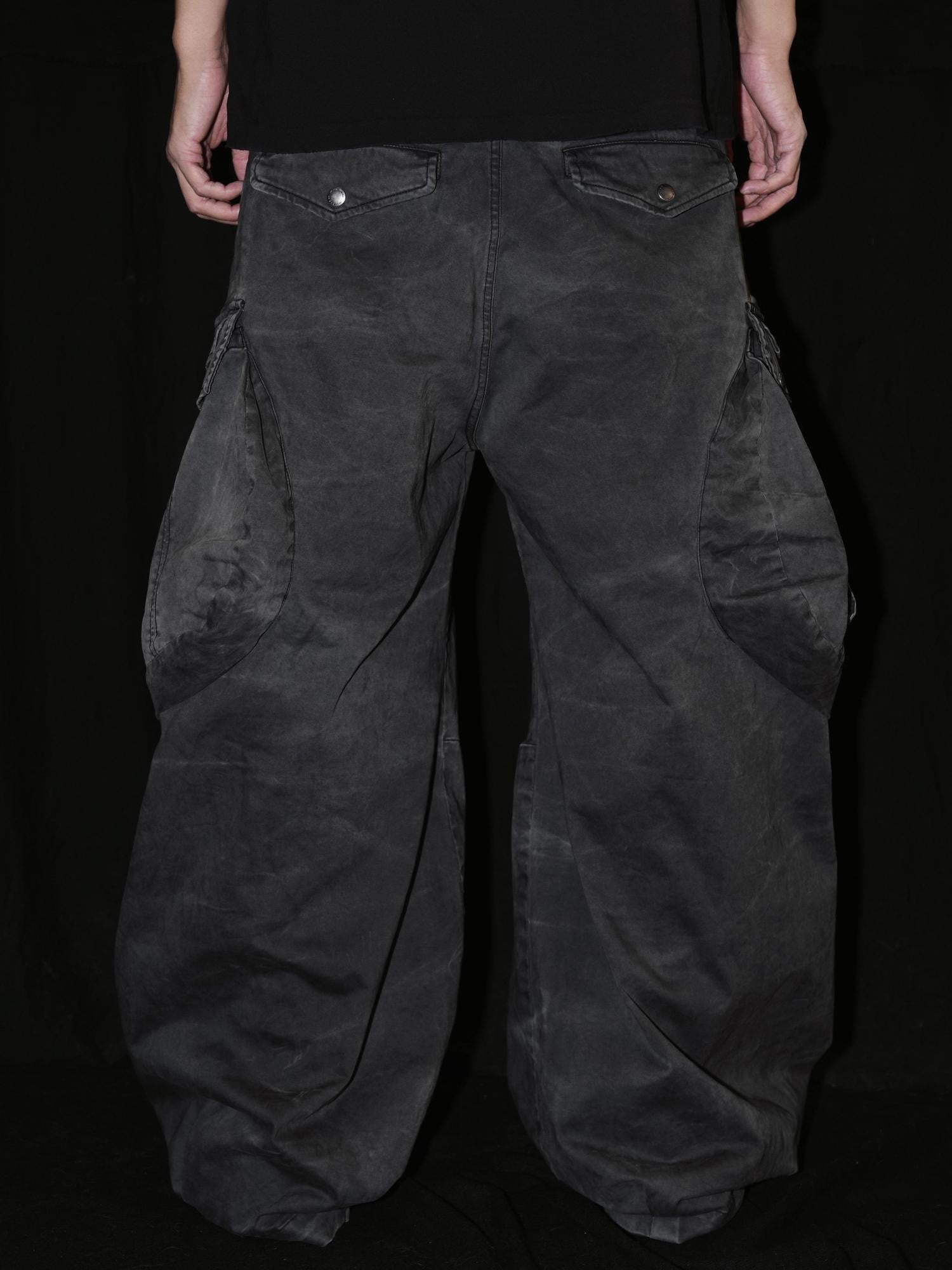 AvinMade Water Ripple Scimitar Cargo Women's Cotton Straight Wide-leg Pants