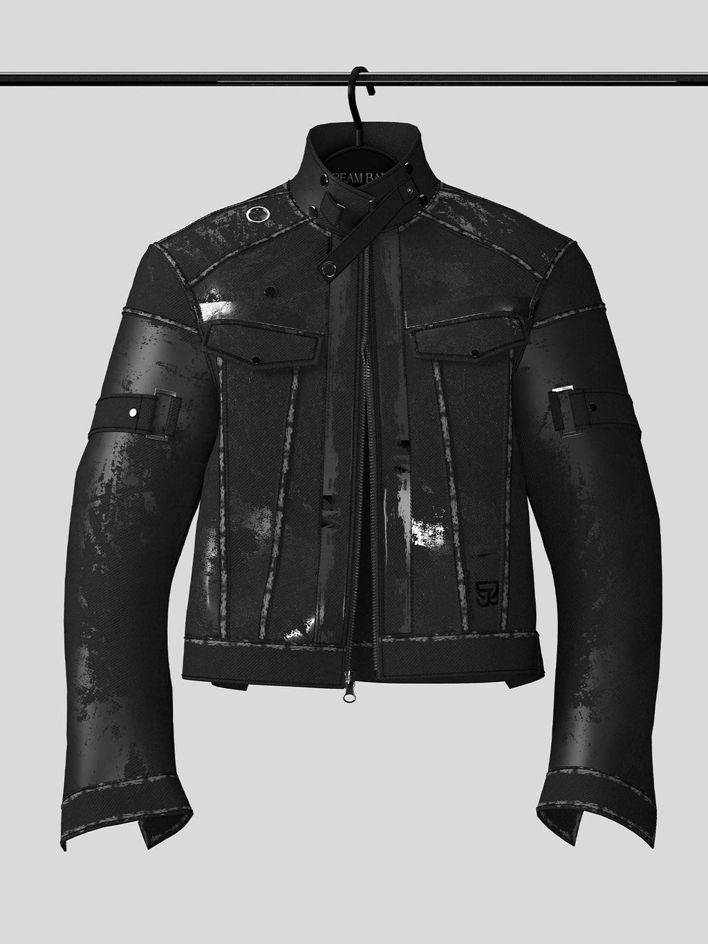 Dream Band Black Aviator Stand Collar Zip Front Cuffed Women's Cotton Bomber Jackets