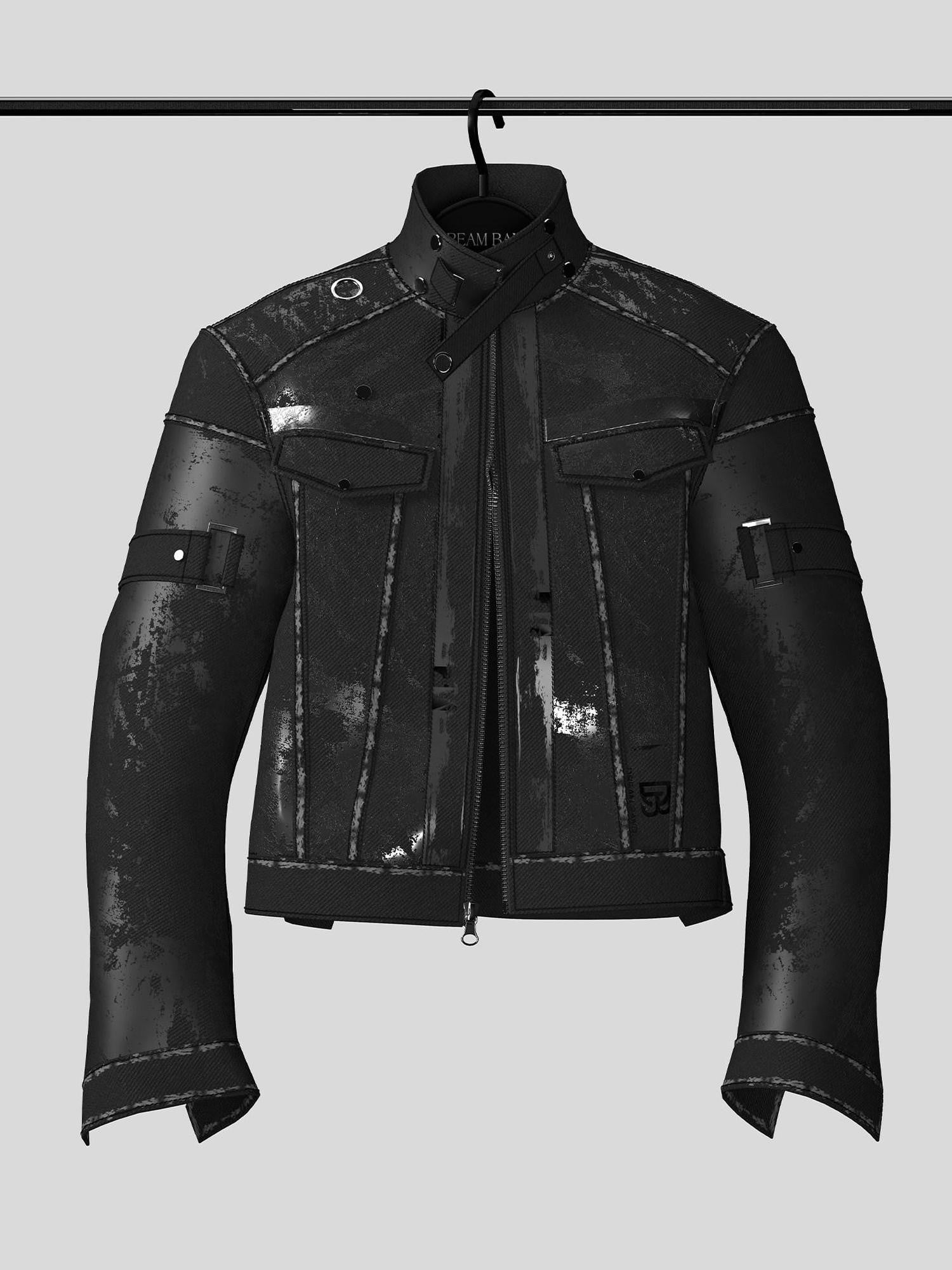 Dream Band Black Aviator Stand Collar Zip Front Cuffed Women's Cotton Bomber Jackets