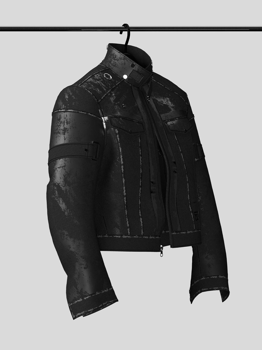 Dream Band Black Aviator Stand Collar Zip Front Cuffed Women's Cotton Bomber Jackets