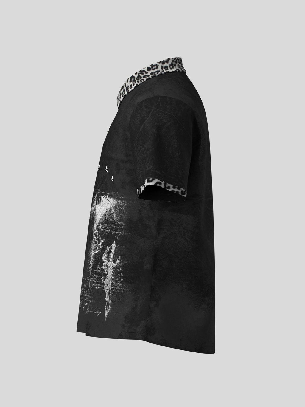 Dream Band Black Leopard Print Metal Button Fitted Women's Cotton Classic Polos
