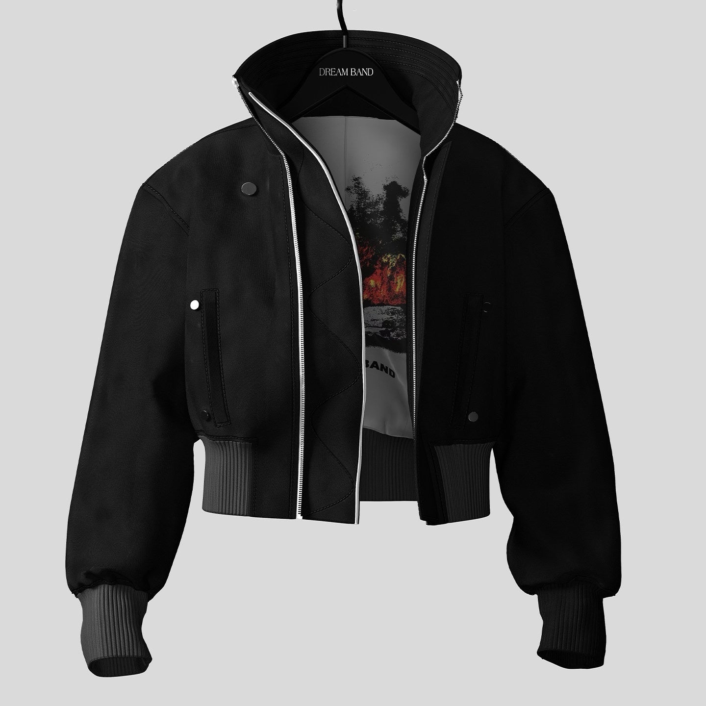 Dream_Band_Black_Oversized_Hooded_Short_Flight_Silhouette_Women's_Cotton_Puffer_Jackets_967714769965_MISSTT