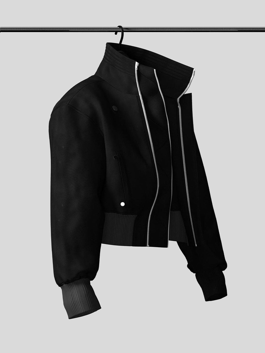 Dream Band Black Oversized Hooded Short Flight Silhouette Women's Cotton Puffer Jackets