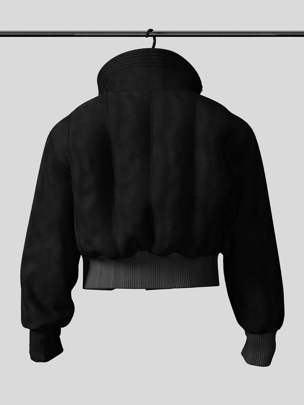 Dream Band Black Oversized Hooded Short Flight Silhouette Women's Cotton Puffer Jackets
