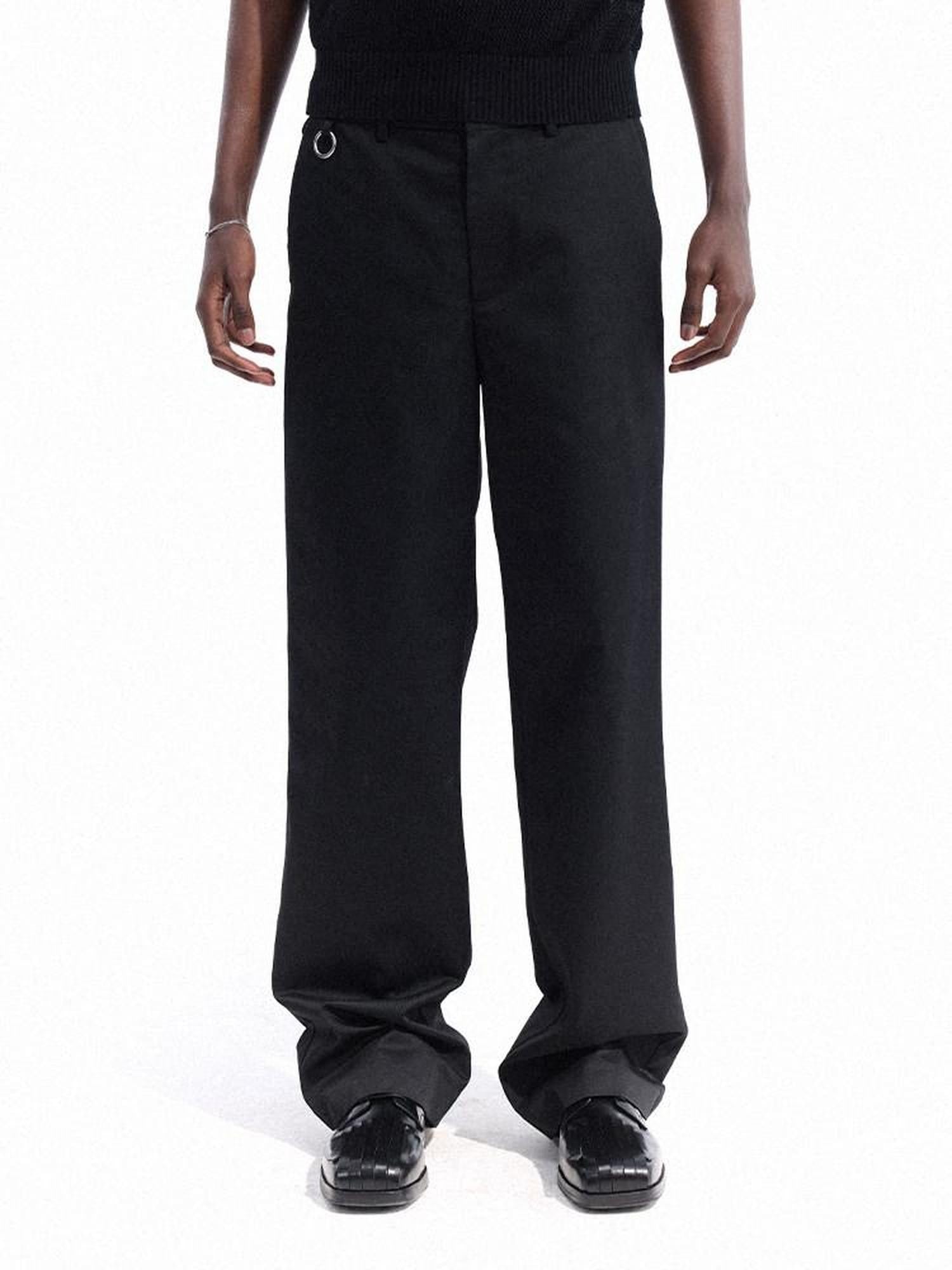 Dream Band Black Waist Ring Business Casual Loose Fit Women's Wide-leg Pants