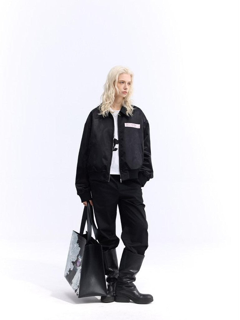 Dream Band Black Waist Ring Business Casual Loose Fit Women's Wide-leg Pants