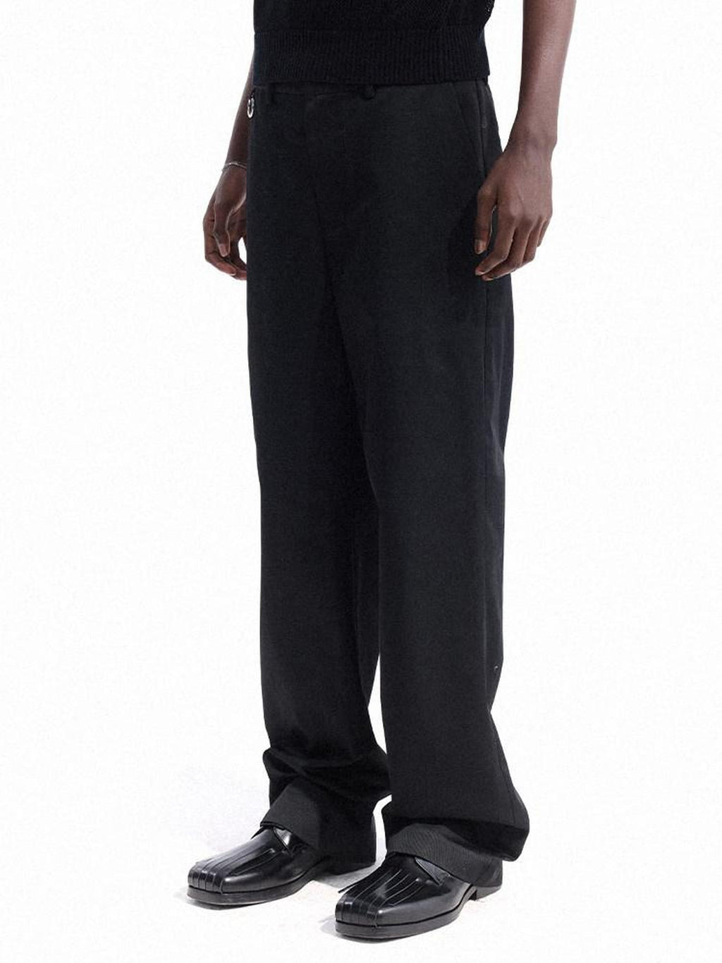 Dream Band Black Waist Ring Business Casual Loose Fit Women's Wide-leg Pants