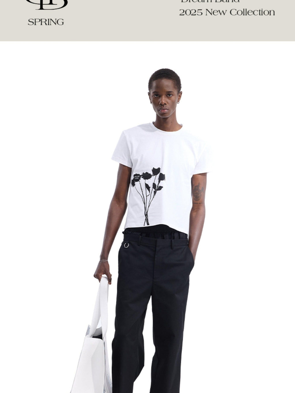 Dream Band Black Waist Ring Business Casual Loose Fit Women's Wide-leg Pants