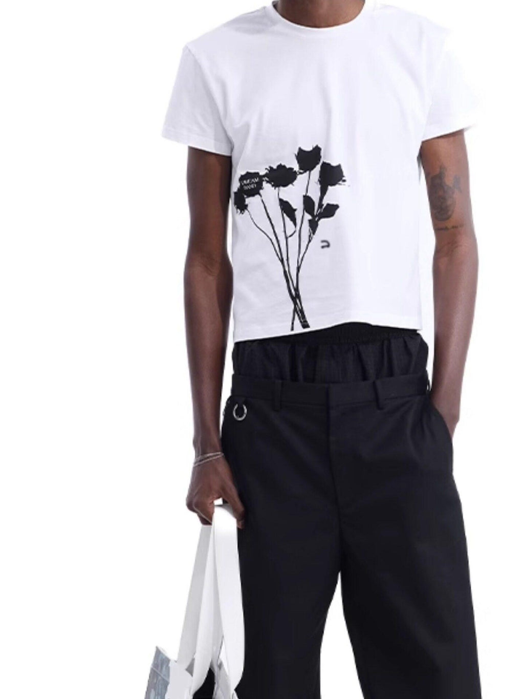 Dream Band Black Waist Ring Business Casual Loose Fit Women's Wide-leg Pants