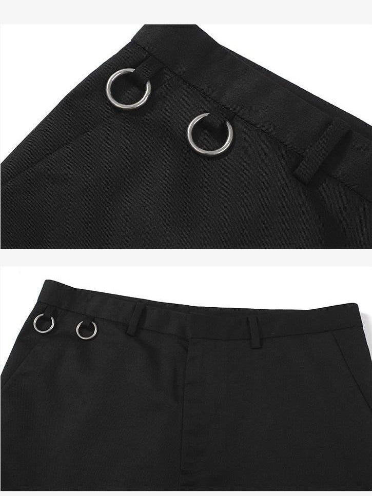 Dream Band Black Waist Ring Business Casual Loose Fit Women's Wide-leg Pants