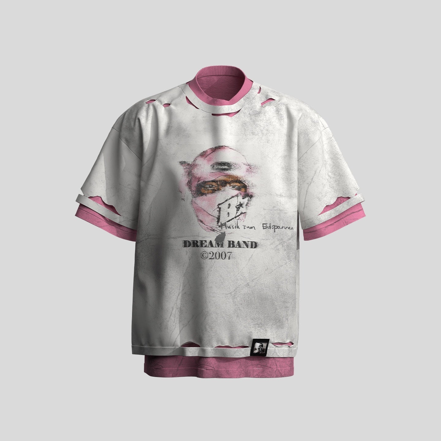 Dream_Band_Character_Print_Distressed_Faux_Two_Piece_Women's_Cotton_Short_Sleeve_T-shirts_1010506145235_MISSTT