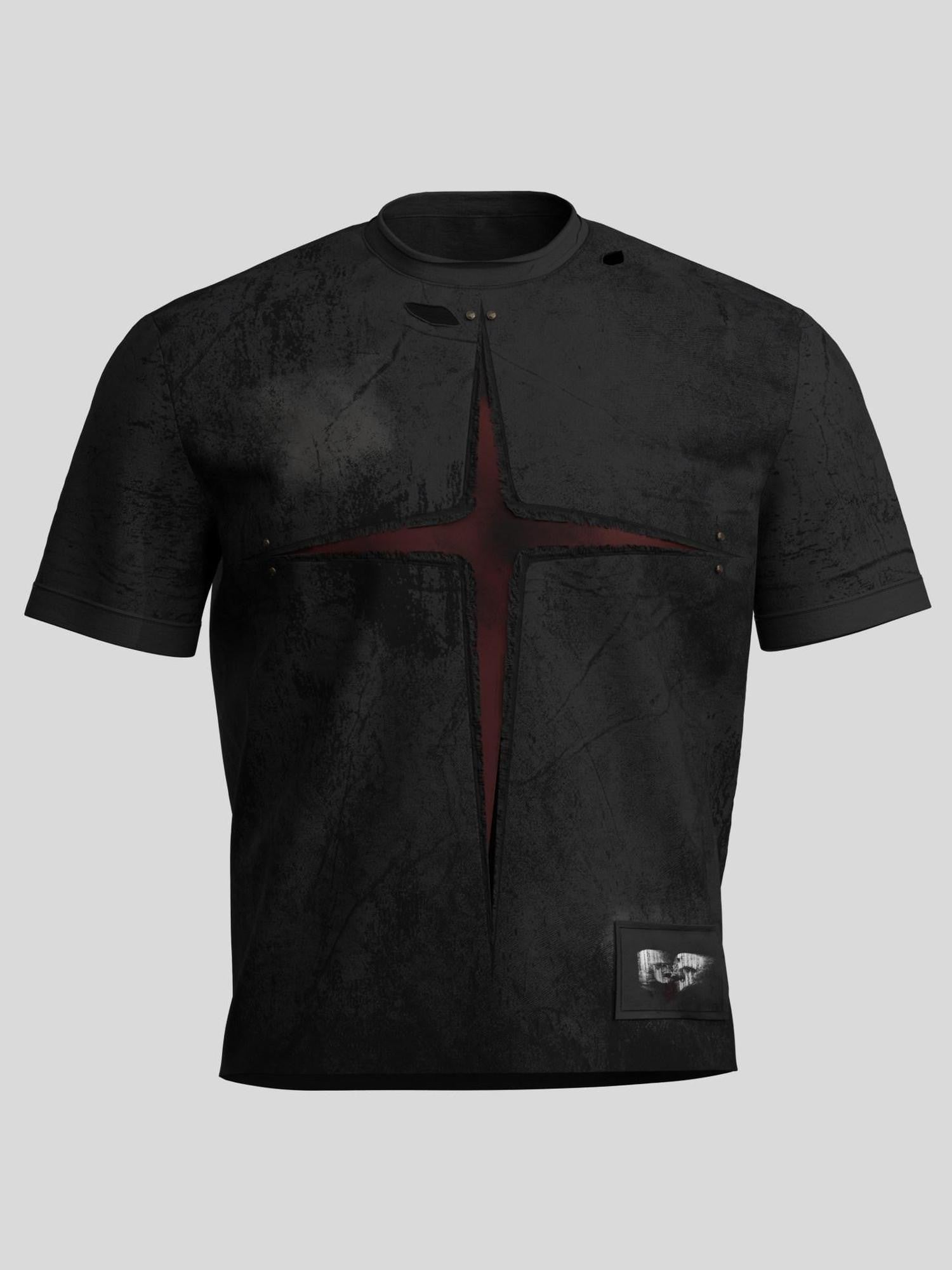Dream Band Cross Embroidered Gothic Women's Pure Cotton Short Sleeve T-shirts