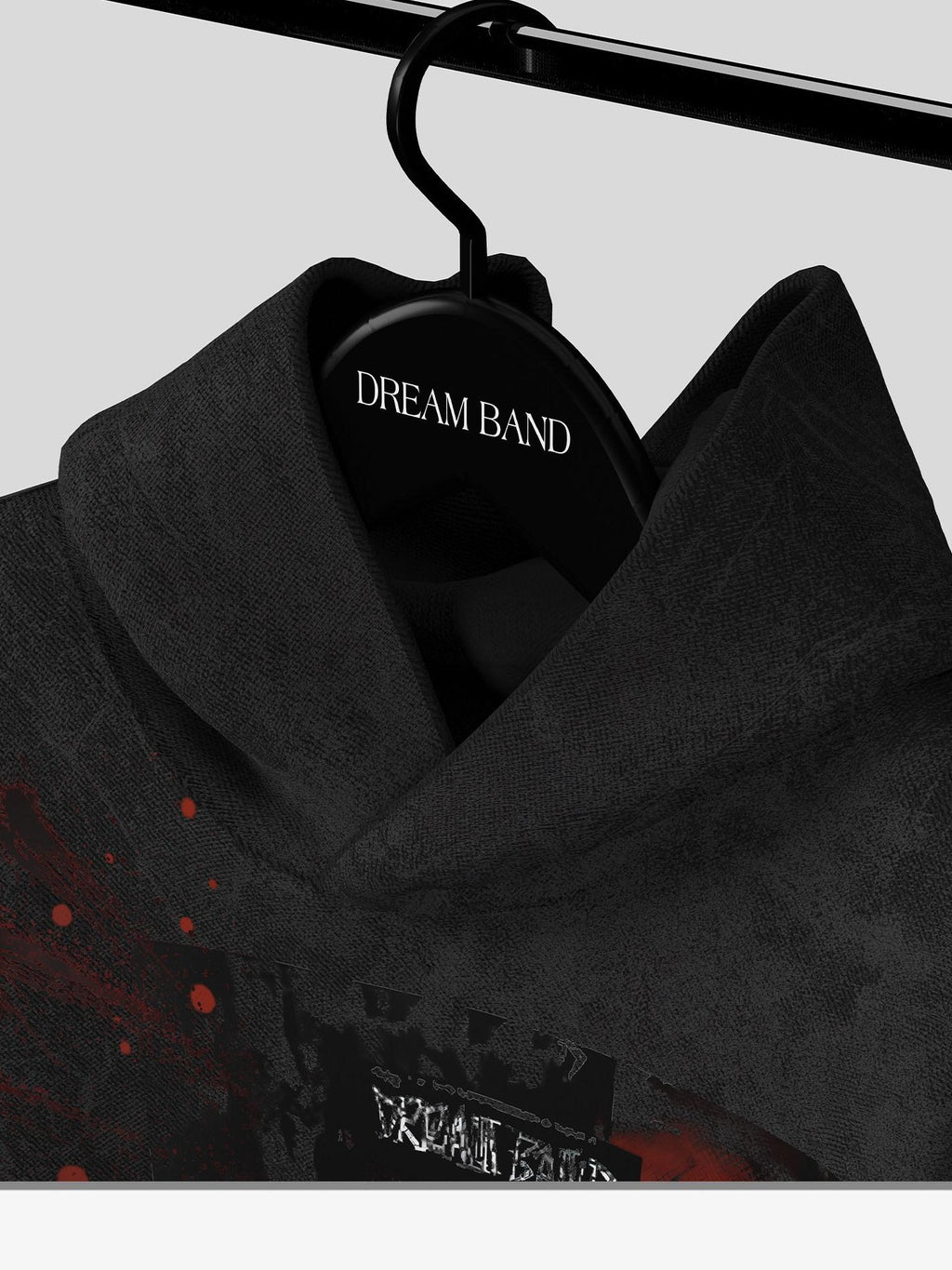 Dream Band Dark Ink Splash Cropped Tassel Studded Hooded Women's Cotton Pullover Hoodies