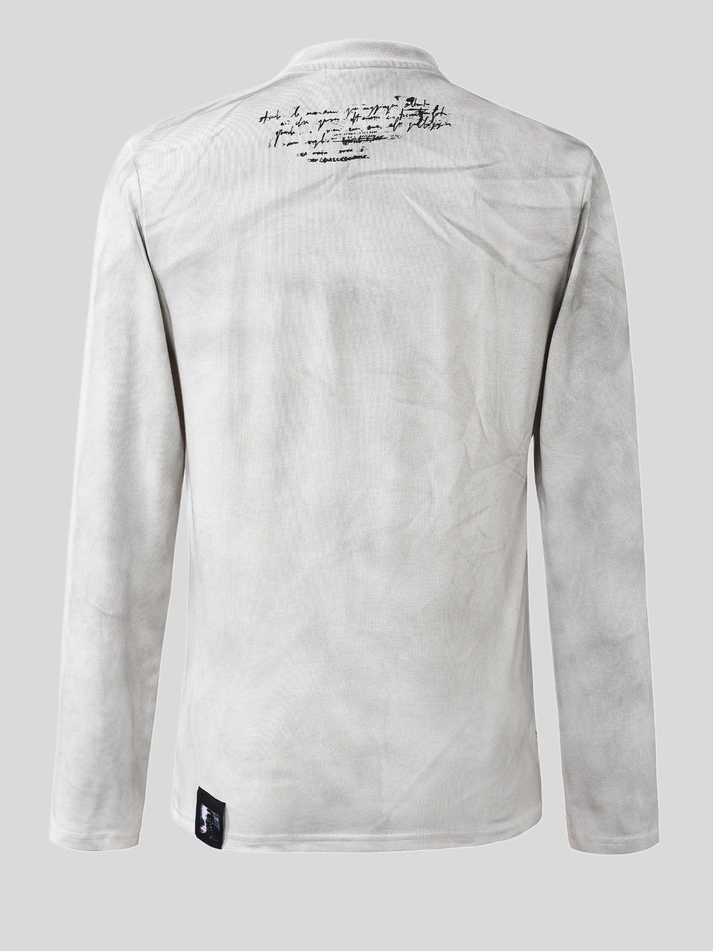 Dream Band Distressed Cross Print Gothic Zip Women's Cotton Long Sleeve T-shirts