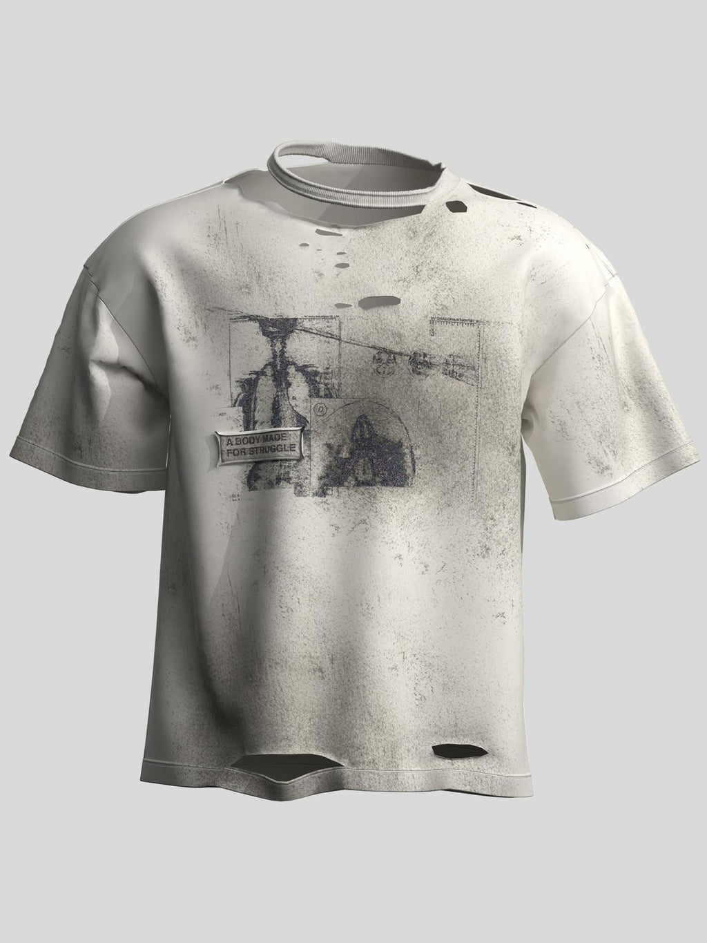 Dream Band Distressed Ripped Architectural Print Women's Cotton Short Sleeve T-shirts