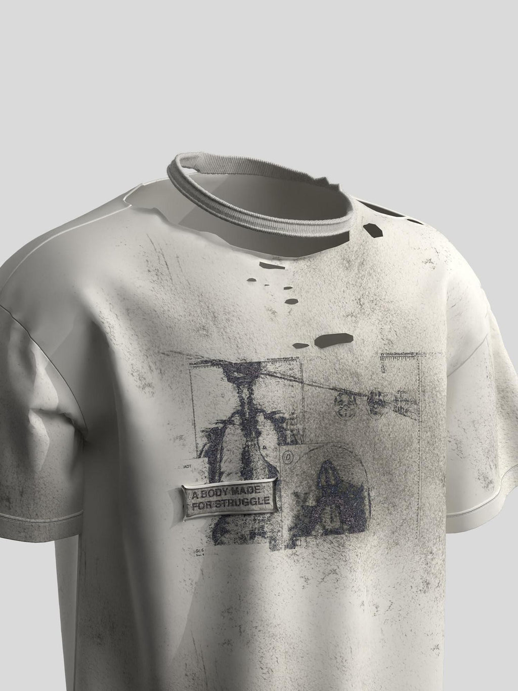 Dream Band Distressed Ripped Architectural Print Women's Cotton Short Sleeve T-shirts
