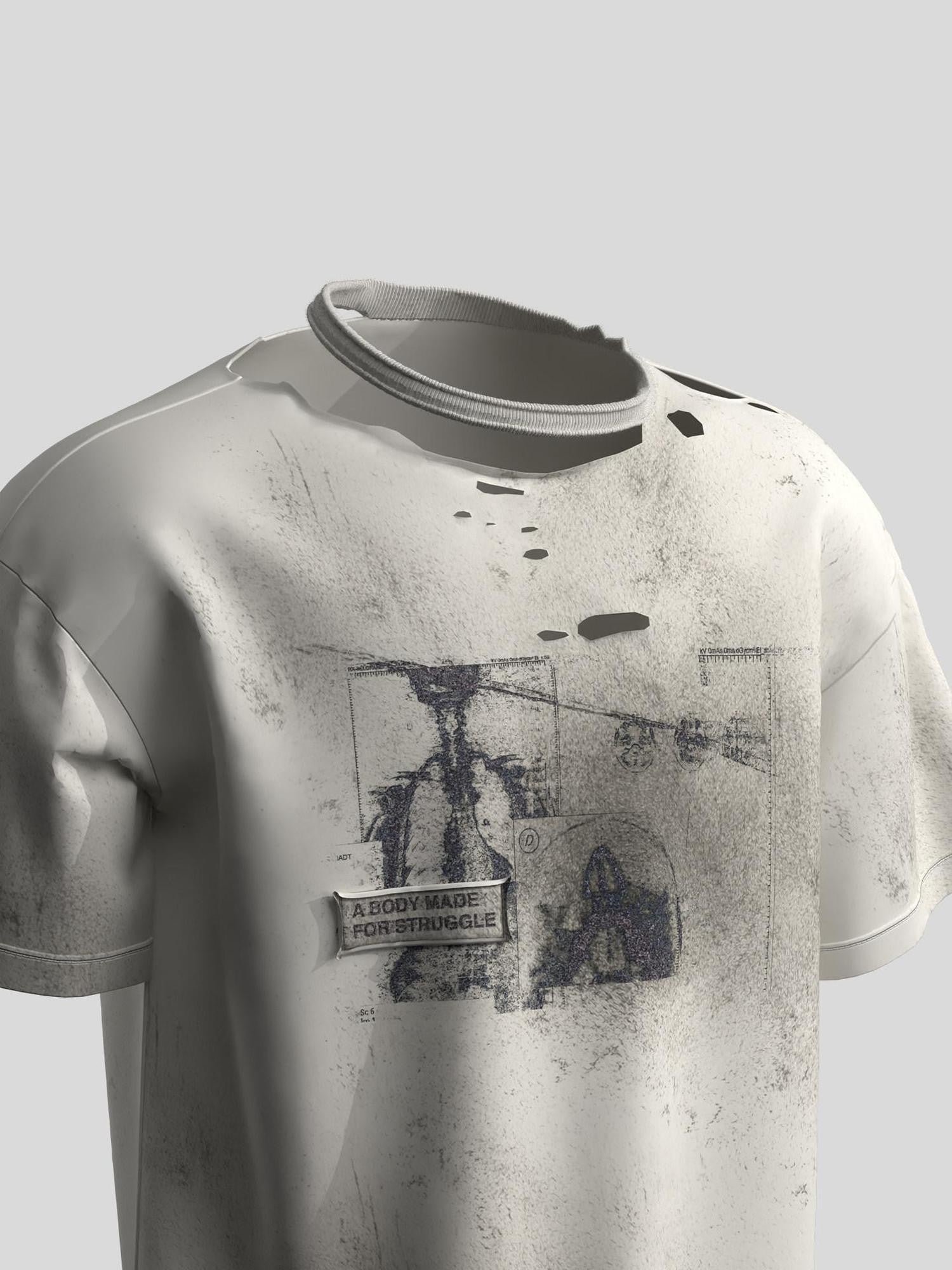 Dream Band Distressed Ripped Architectural Print Women's Cotton Short Sleeve T-shirts