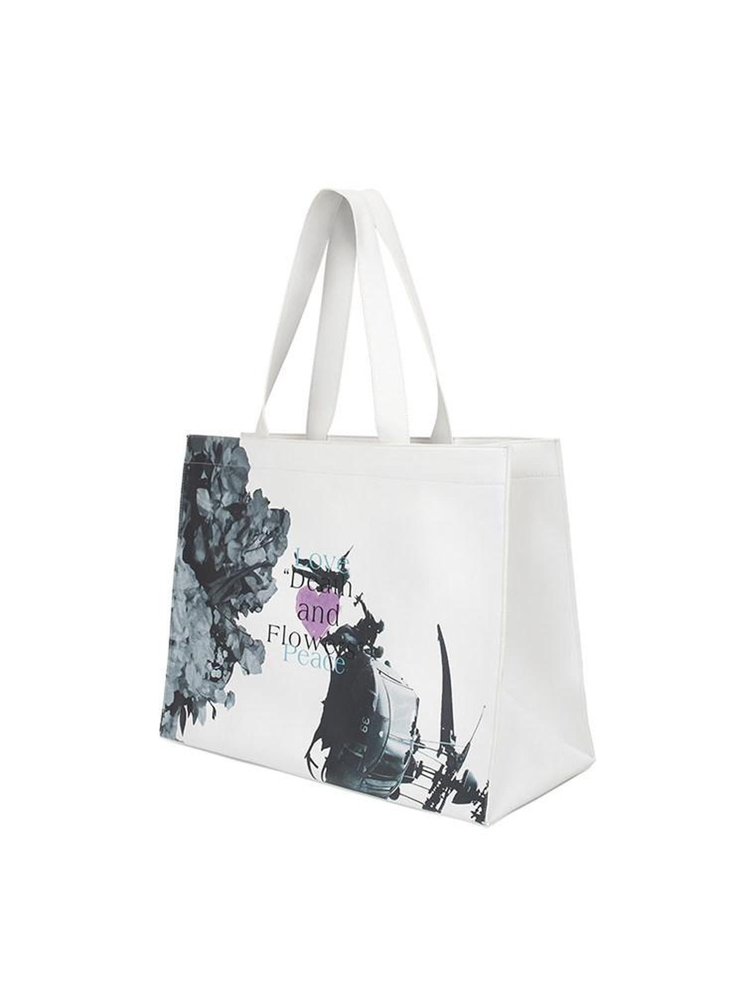 Dream Band Floral Print Horizontal Square Single Strap Open Top Women's Pu Tote Bags