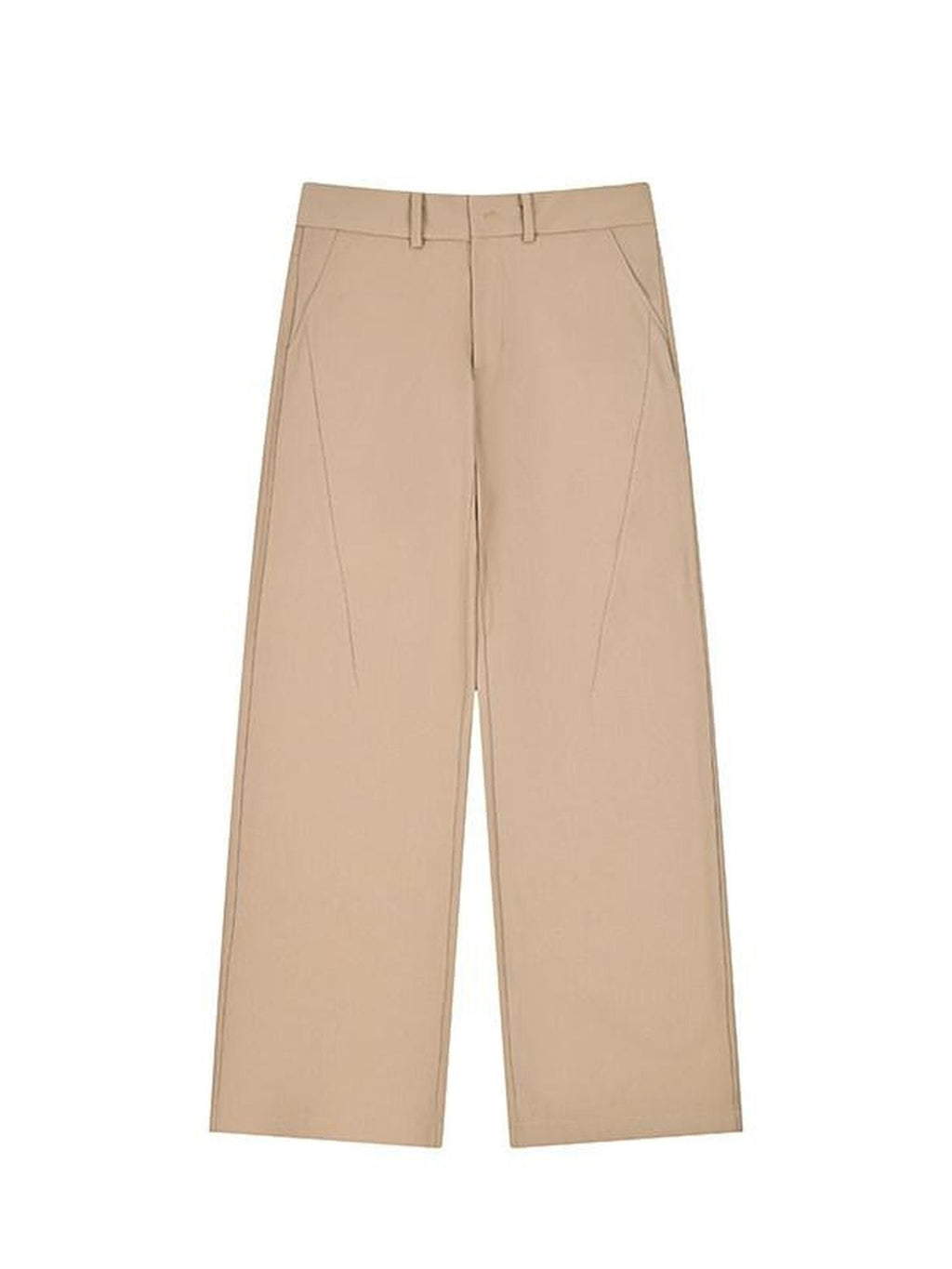 Dream Band Khaki Micro Flare Draped Texture Anti Pilling Women's Silky Dress Pants