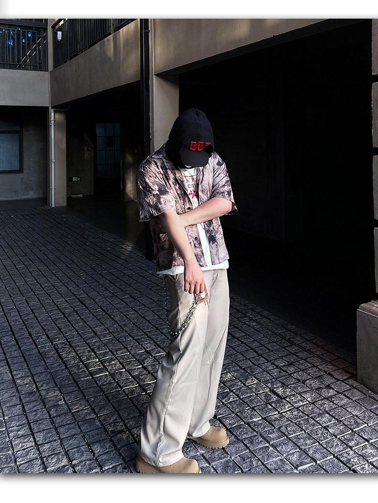Dream Band Khaki Micro Flare Draped Texture Anti Pilling Women's Silky Dress Pants
